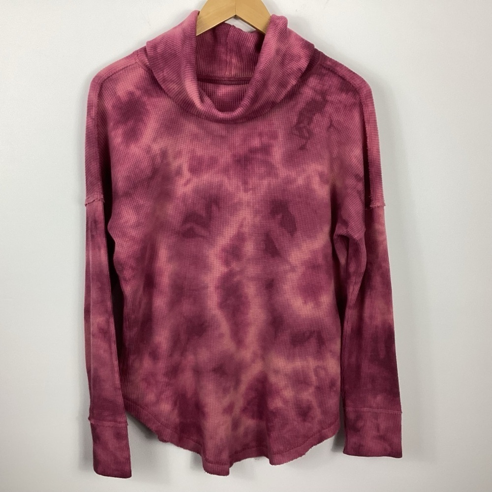 Maeve Tie Dye Ainsley Thermal Knit Cowlneck Top Size Medium